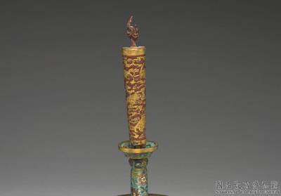 图片[2]-“Five Altar Offerings” in cloisonne enamels – Candle stand, made by Qing court, Qing dynasty, 18th century-China Archive